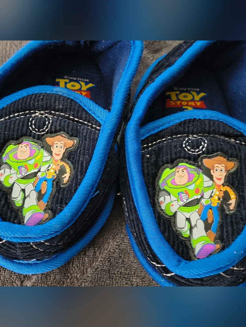 Toy Story 3 Kids' Slip-On Slippers with Buzz & Woody Size Small 5-6